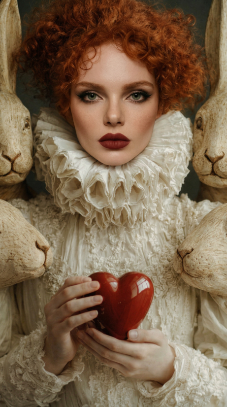 Queen holding red heart — opening