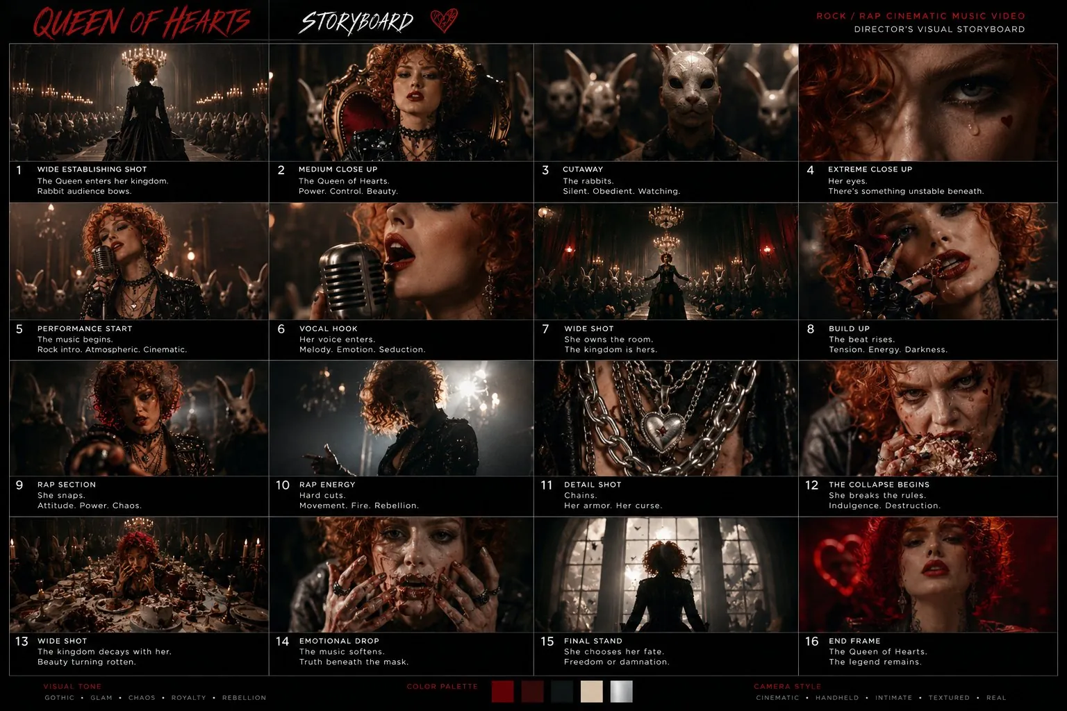 Director's Visual Storyboard — 16 shots